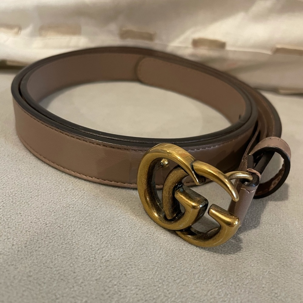 Gucci Leather belt with Double G buckle